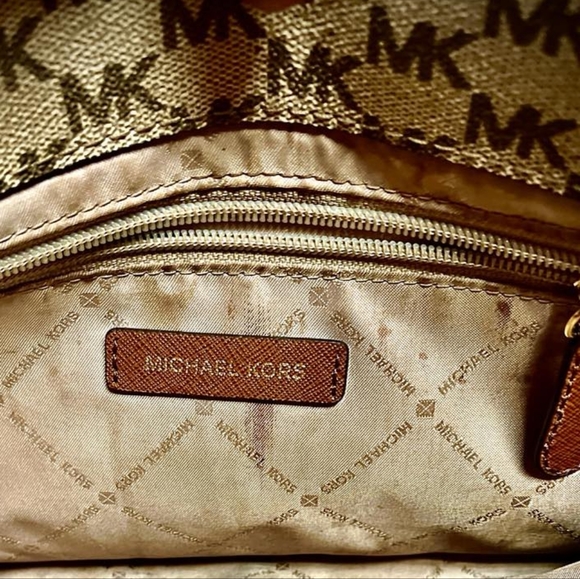 Michael Kors Authentic Beige/Brown Tote - Picture 4 of 4